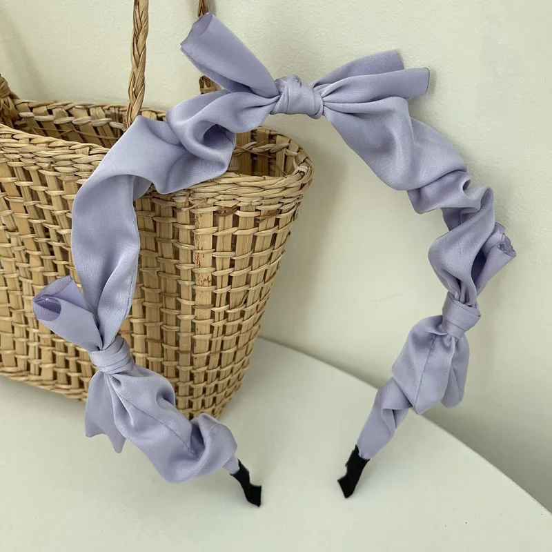 Повязка для волос женская с бантом широкий ободок в винтажном стиле аксессуар 2021