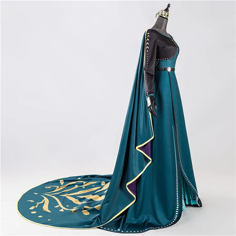 

Moive Princess 2 Anna Coronation Dress Women Long Gown Cape Adult Girls Halloween Carnival Party Cosplay Costume Crown Suit