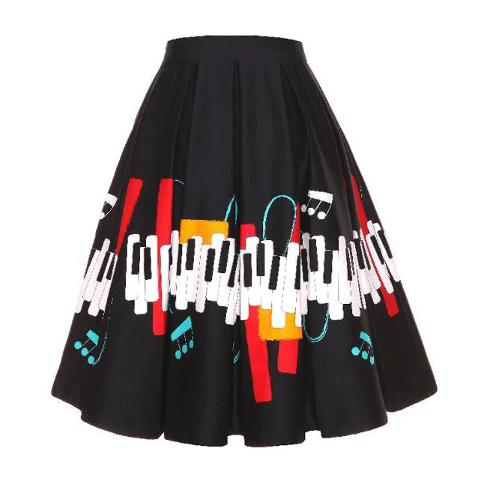 Женская винтажная юбка с высокой талией и цветочным принтом | одежда