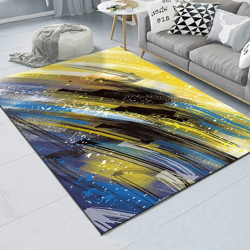

Mo Living room carpet geometric floor mat foot pad thickened doormat bedroom bedside carpet can be customized wholesale area rug