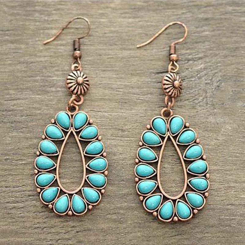 Этнические богемные длинные висячие серьги в виде капель воды для женщин