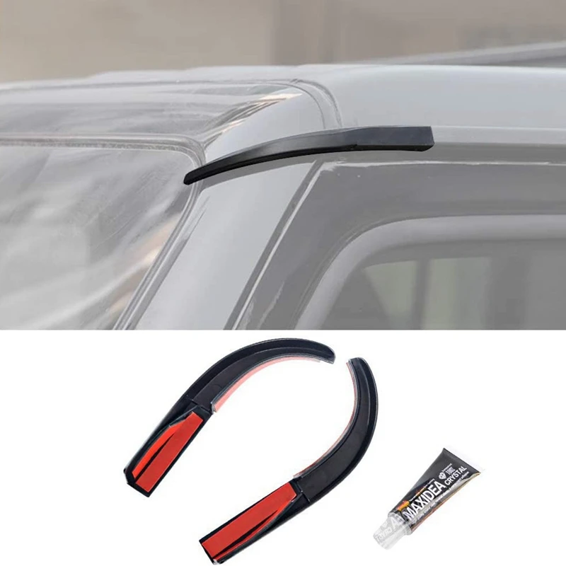 Desviadores de lluvia ABS para exteriores, accesorios de extensión de riel de goteo, Compatible con Jeep Wrangler JK JKU 2007-2018, 1 par