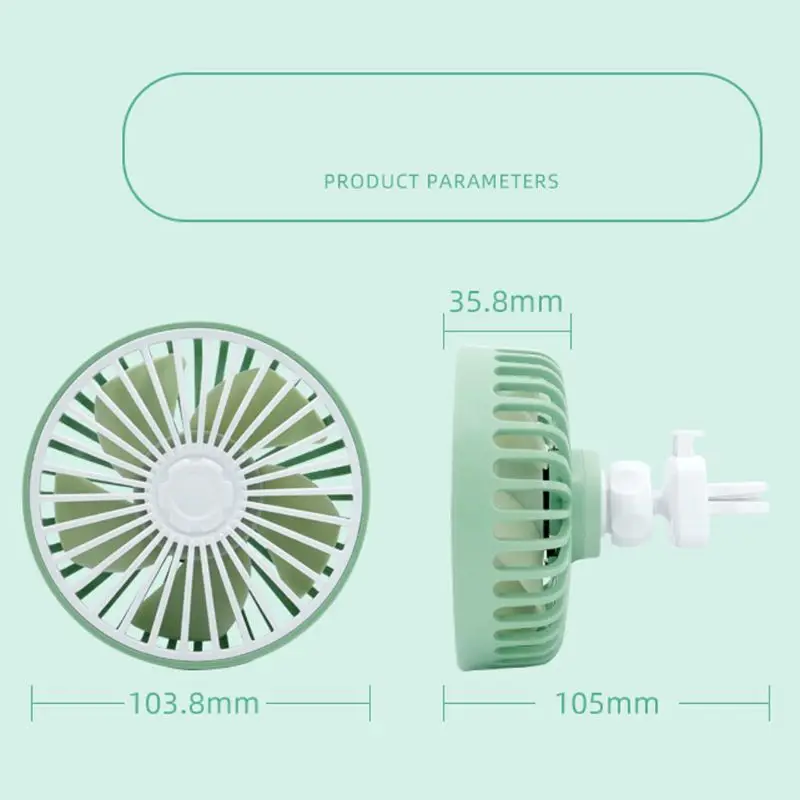 

Car USB Fan 360 Degree Rotatable Cool Colorful LED Lights USB Power Car SUV Truck Auto Powerful Cooling Air 3 Speed Fan
