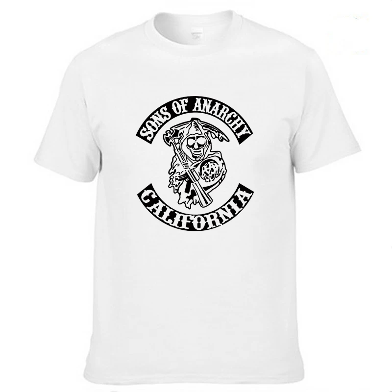 

2021 Summer new Men T-Shirt SOA Sons of anarchy the child Print Skull high quality Cotton Men's Casual short sleeve tops