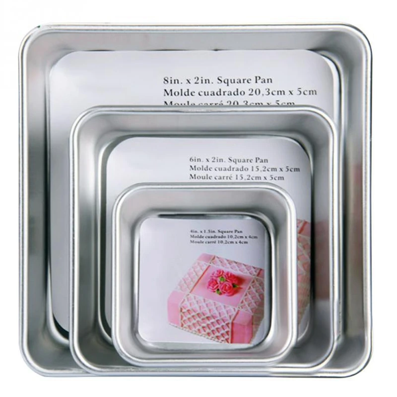 

Aluminum Alloy Die Square 4/6/8 Inch Cake Mold Cake Template Baking Dish Baking Mould Pan Pattern Bakeware Tool Baking parts