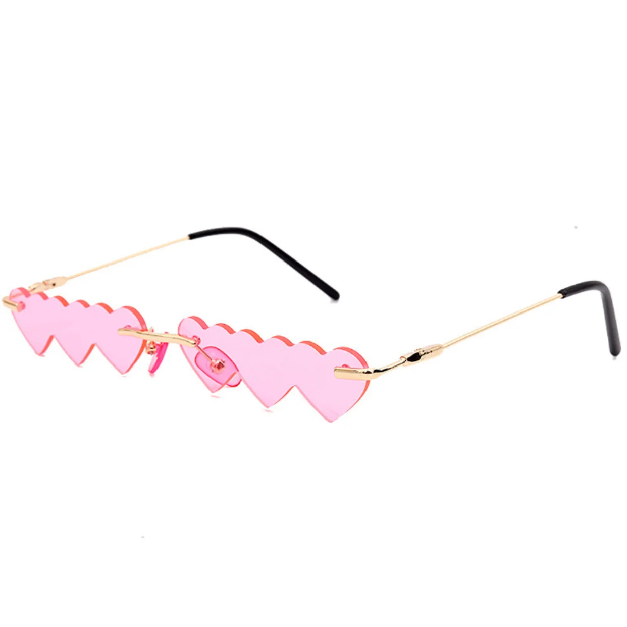 

New Frameless Personalized Sunglasses One-Piece Love Internet-Famous Sunglasses Cross-Border Hot Selling One-Piece Goggles