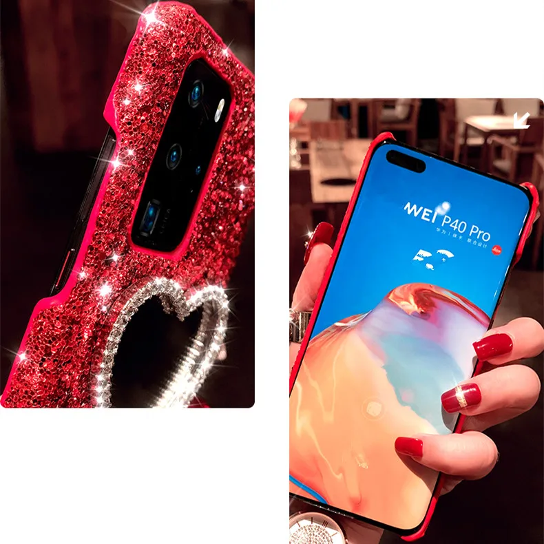 Модный зеркальный блестящий чехол с сердцем для телефона Redmi Note 10 Pro 9 9C 9T 8 7 5