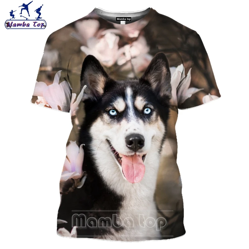 Футболка Mamba Top с Сибирским Хаски для мужчин и женщин популярная 3D-печать забавная