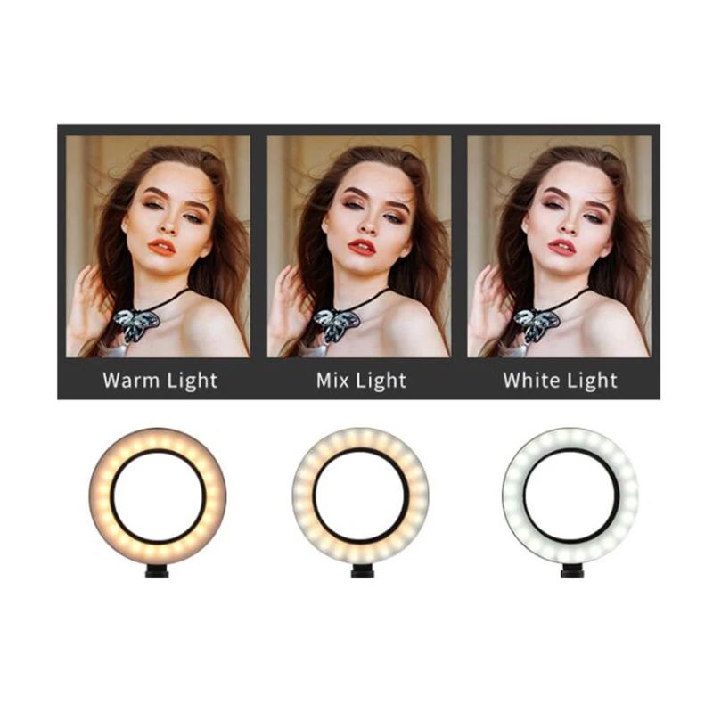 Светодиодный кольцевой светильник 16 см USB Питание мобильный телефон держатель со