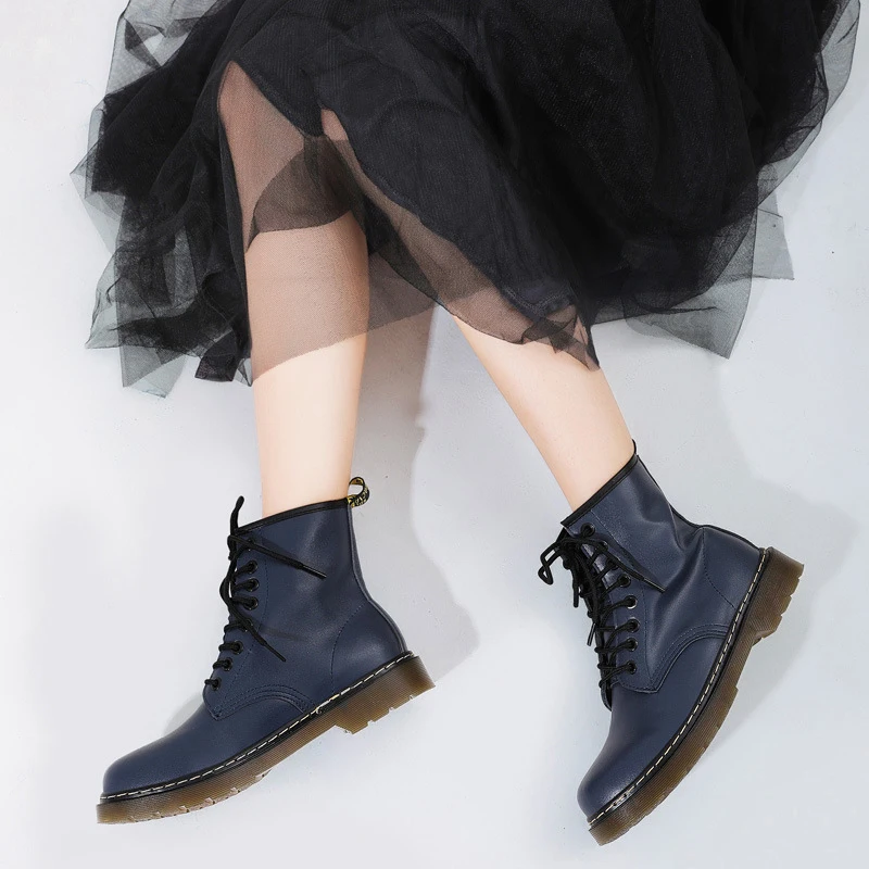 Новинка мужские Ботильоны Ботинки martin ботинки из натуральной кожи в байкерском