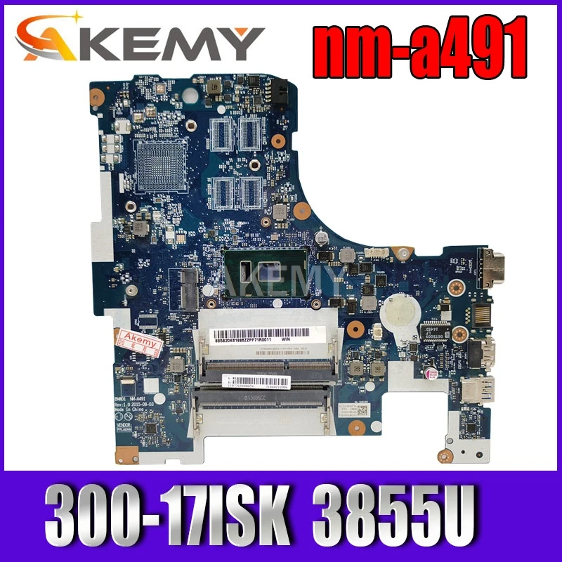 

Материнская плата для ноутбука For Lenovo Ideapad 300-17ISK B71-80 Core 3855U материнская плата 5B20K61875 BMWD1 NM-A491 SR2EV