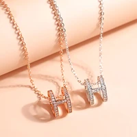 2021trend925 silver necklace lady h ring flash diamond necklace cute temperament new jewelry jewelry gift accessories