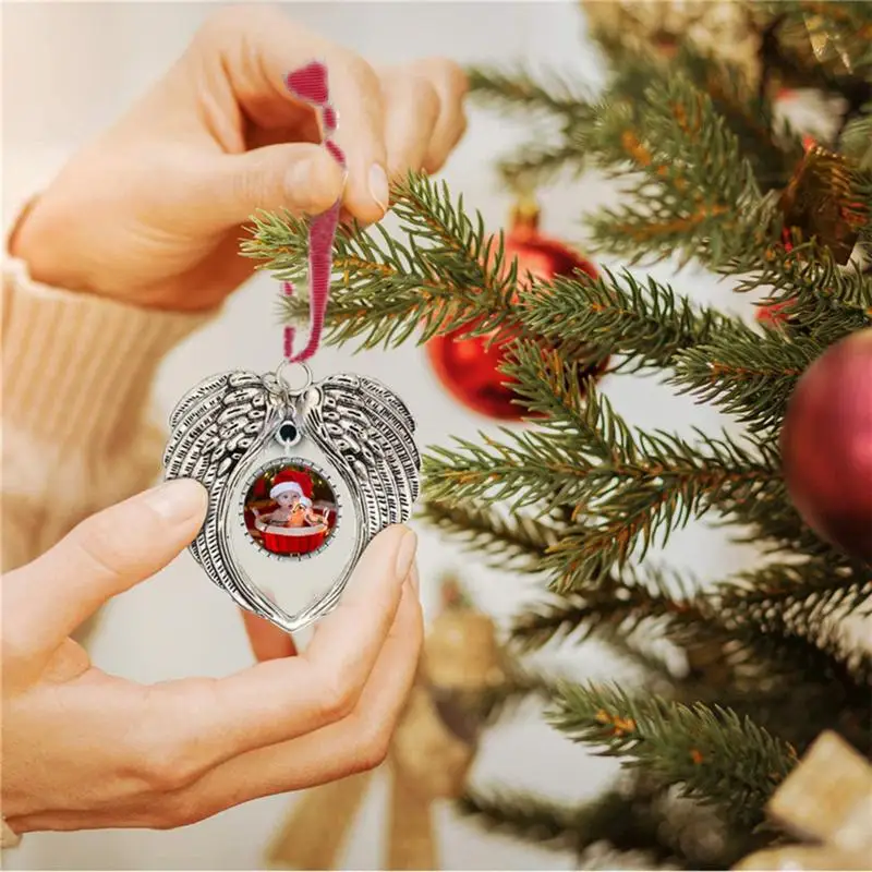 

2021 Christmas Decoration New Year Picture Frame Hanging Pendant Christmas Tree Heart Shape Photo Frame Wall Ornaments Decor