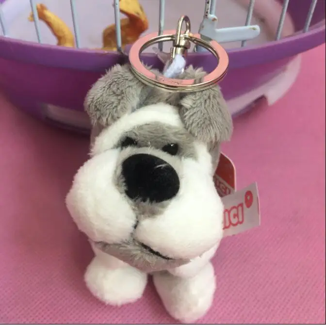 Оптовая продажа брелок для ключей собака хаски шнауцера Супермен волк плюшевая