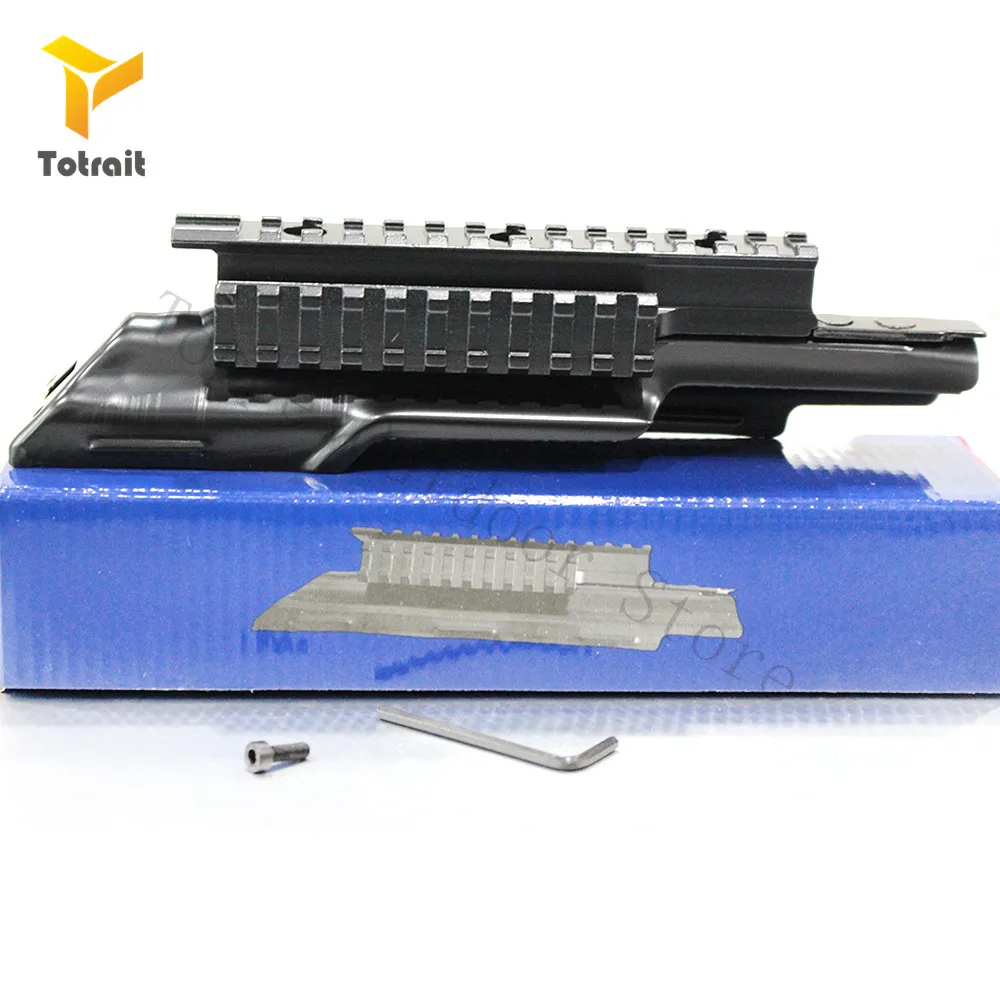TOtrait AK47 Receiver Top Cover Scope Mount Tri-Rail Integral Picatinny Rifle Weaverer Rail Hunting Air Gun Accessories | Спорт и