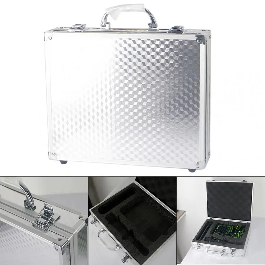 

Sound Card Microphone Aluminum Box Storage Box Mic Storage Sponge Box Silver Metal Suitcase Live Equipment Studio Recording Box