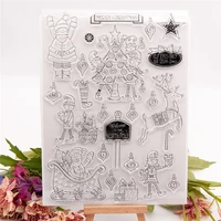 2021 clear stamp of christmas candy tree sika deers scrapbooking paper diy postcard transparent silicone soft plastics stencil