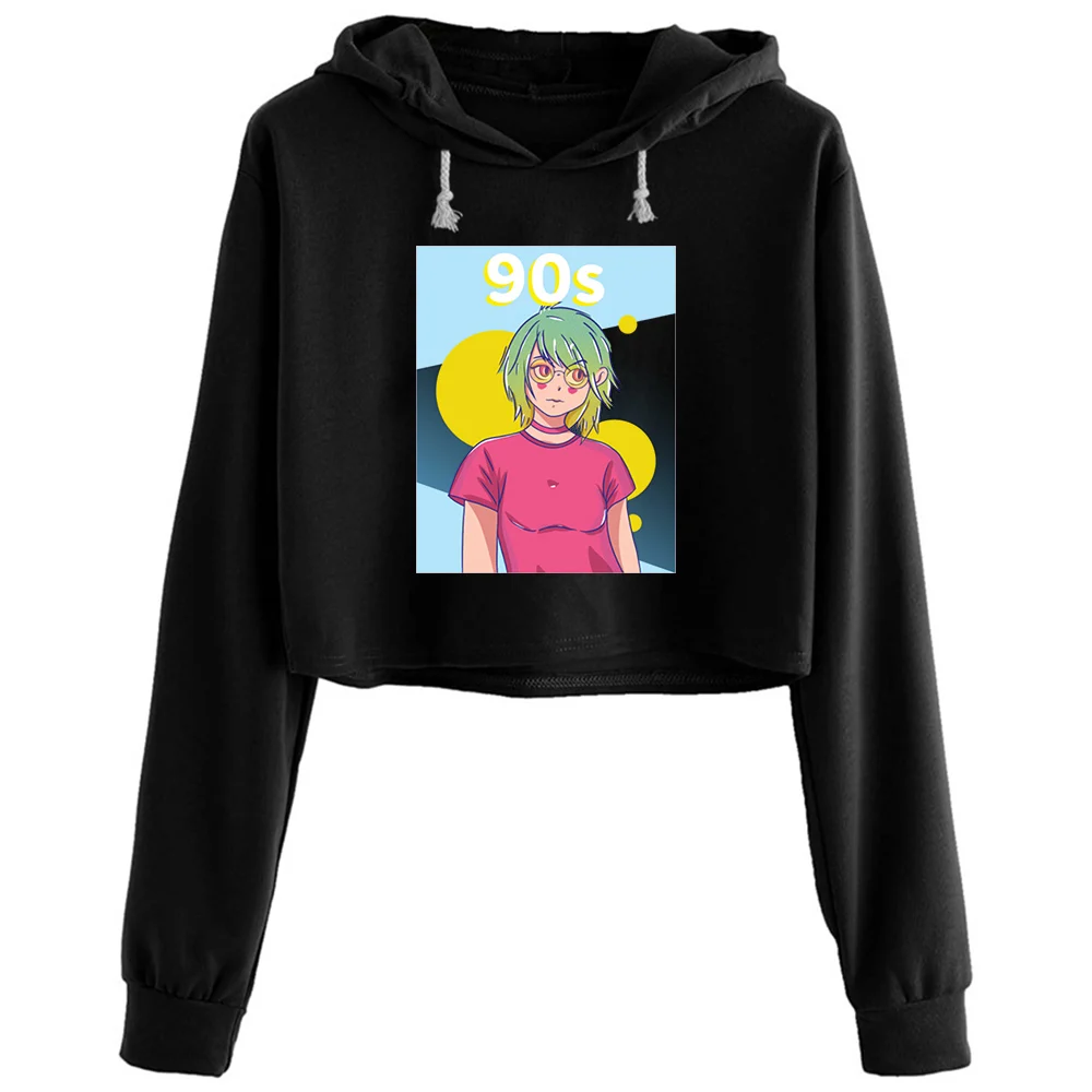 

Anime E Girls 90s Kawaii Pastel 90s Merch Crop Hoodies Women Korean Y2k Kawaii Goth Pullover For Girls