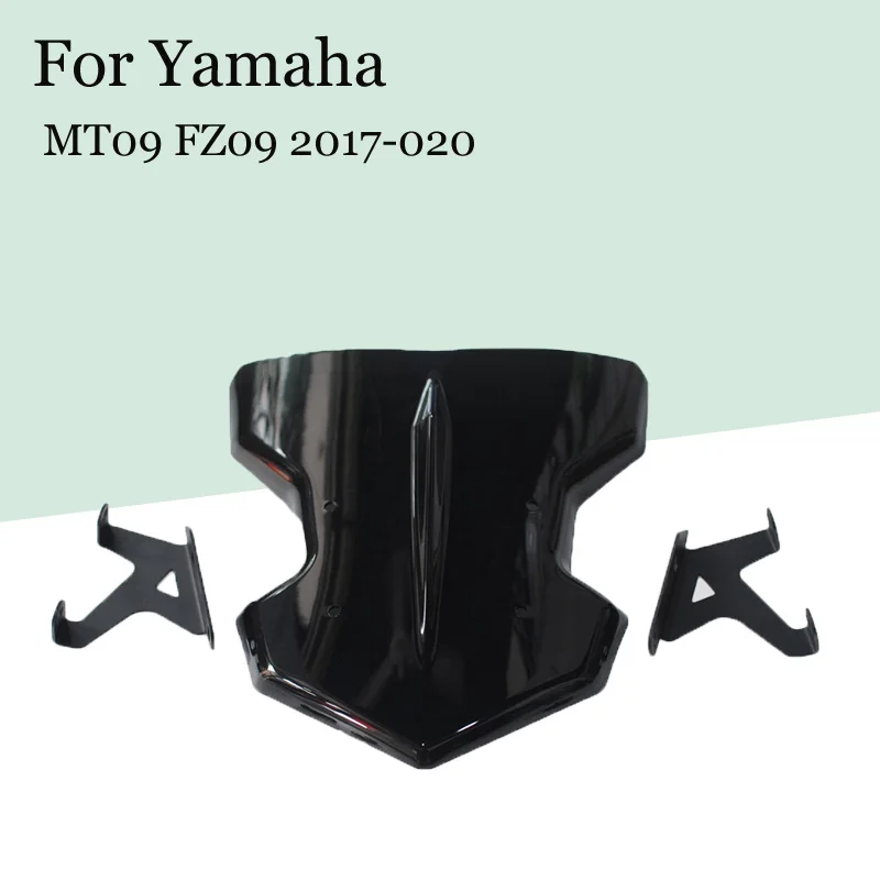 

For Yamaha MT09 FZ09 2017 2018 2019 2020 Accessories With Bracket Motorcycle Windshield Windscreen Bracket Set Screen Protector