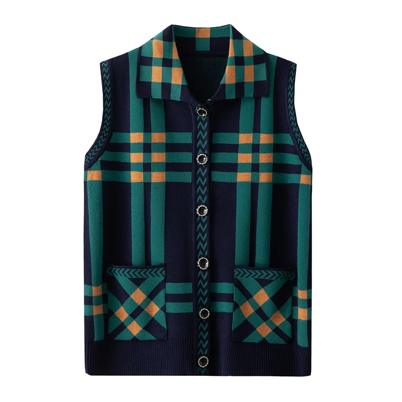 Женский свитер вязаный кардиган жилет для женщин среднего и пожилого возраста