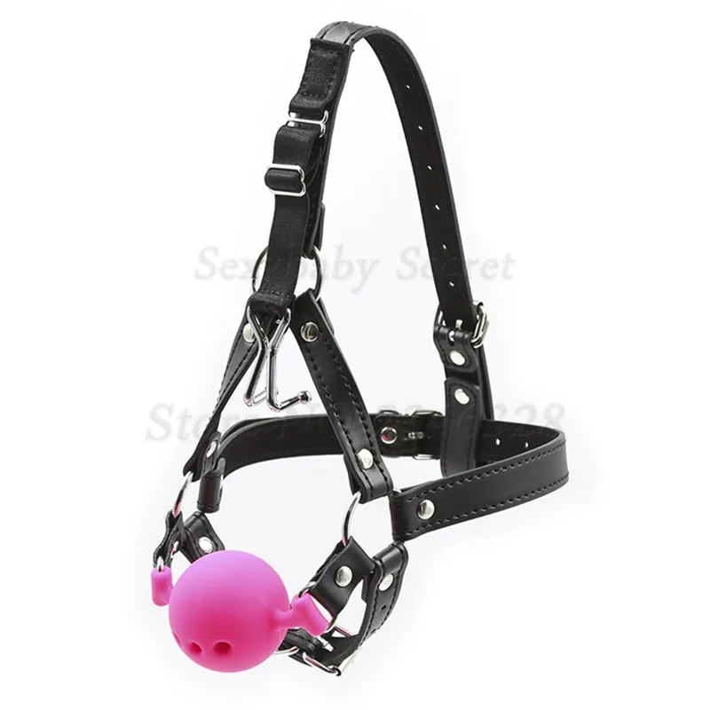 Новый силиконовый дышащий кляп с открытым ртом и крючком для носа кожаная