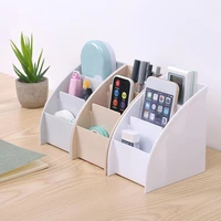 Mobile Phone Holder Makeup Storage Case Multi-Functional Trapezoid Remote Control Organizer Office Desk Sort Out Storage Box