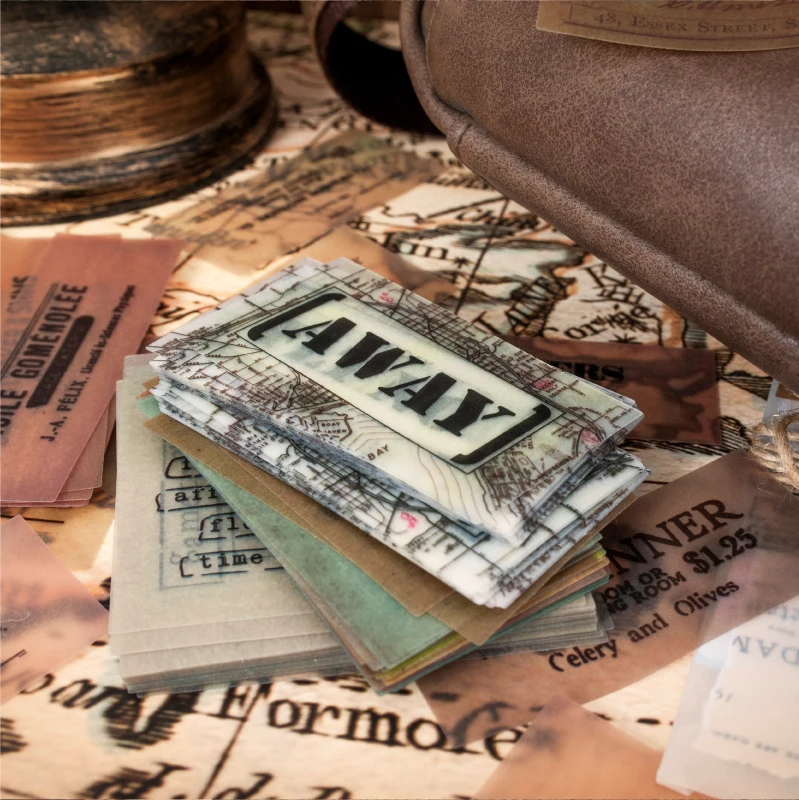 40X Ретро путешественник буквенная серия пуля журнал декоративные полупрозрачные