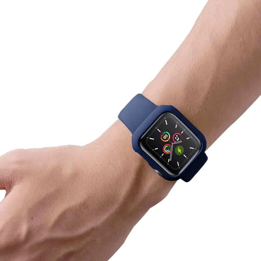 Жесткий ПК чехол для наручных часов Apple Watch 44 мм 40 42 38 версия литья под давлением