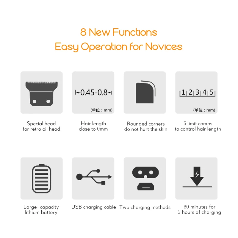 Мужская электрическая машинка для стрижки волос Kemei Профессиональный стайлинг