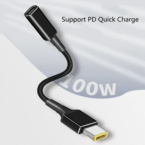 KYMISON переходник USB Type C «Мама» в «Квадратный», черный, 100 Вт