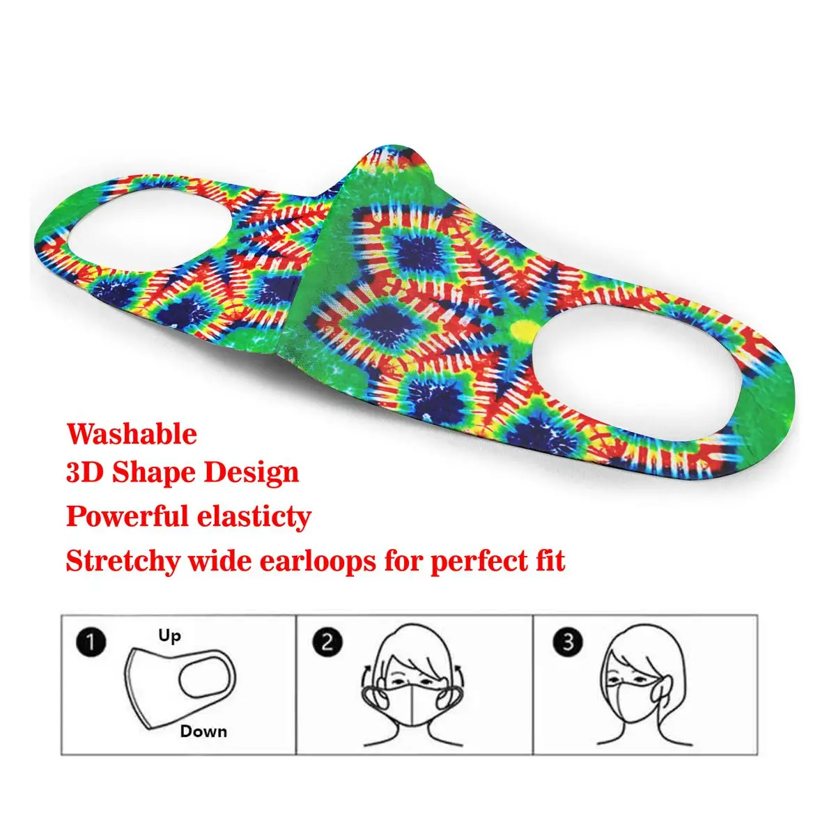 

Mandala Tie Dye Flower Cotton Masks Festive Party Respirator Keep Warm Camouflage Anti Dust Mouth Muffle