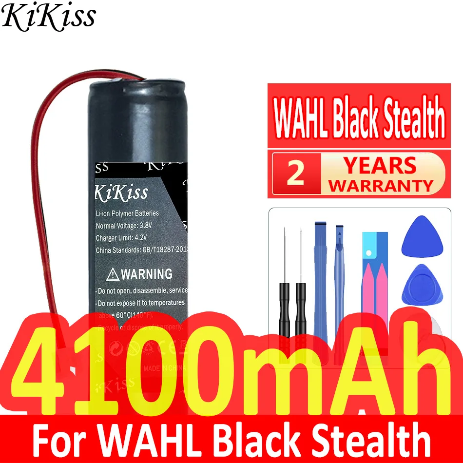 

4100mAh KiKiss Powerful Battery Black Stealth for WAHL Black Stealth, Chrome,Cordless Magic Clip,Senior Cordless,Sterling 4,Supe