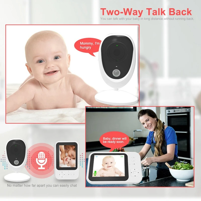

3.5 Inch Wireless Video Baby Monitorwith Camera and o,2-Way Talk, ECO Model, Temperature Monitor
