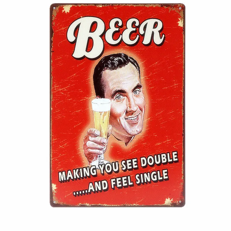 Декоративные тарелки для бара ретро-плакат напитков пива металлический жестяной