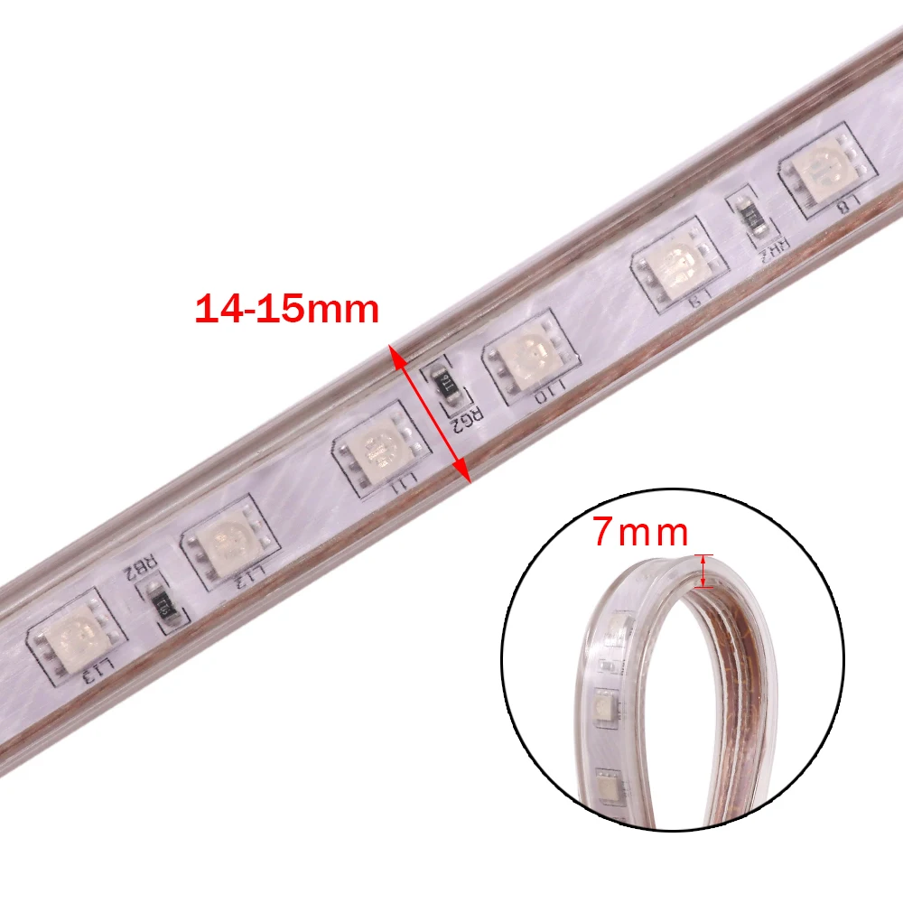 AC 110 В 220 В светодиодный светильник SMD5050 60 Светодиодный s/M гибкая светодиодная лента RGB Водонепроницаемый светодиодный светильник с Bluetooth музыкальным пультом дистанционного управления