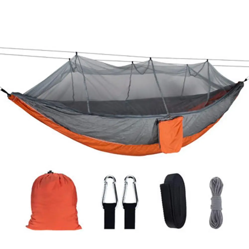 

1-2 Person Camping/garden Portable Hanging Bed Strength Mosquito Parachute Outdoor Furniture Fabric Hammock with Sleep Swin Z3U5