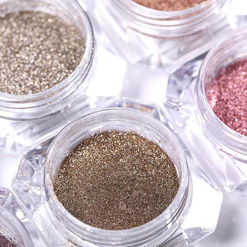 Зеркальный блестящий порошок для ногтей металлический цвет зеркальная