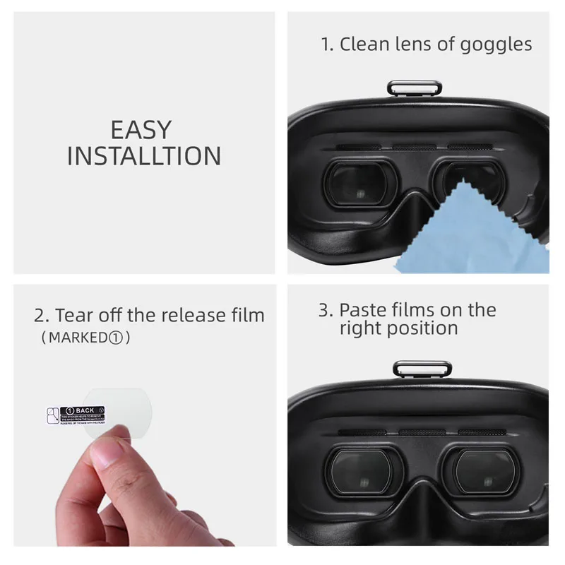 4 шт. Пылезащитная закаленная стеклянная пленка для DJI FPV Goggles V2 Защитная Drone Combo