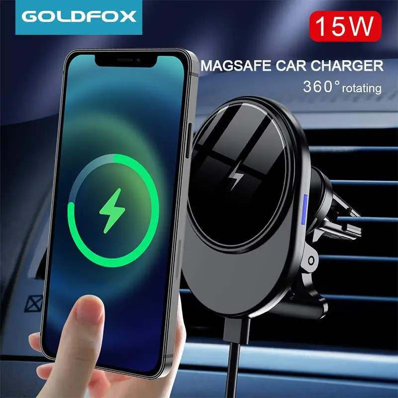 

Fast Wireless Car Charger 15W Magnetic Wireless Charging Holder for iPhone 12 pro max 12mini Magnetic Car Charger Holder Mount