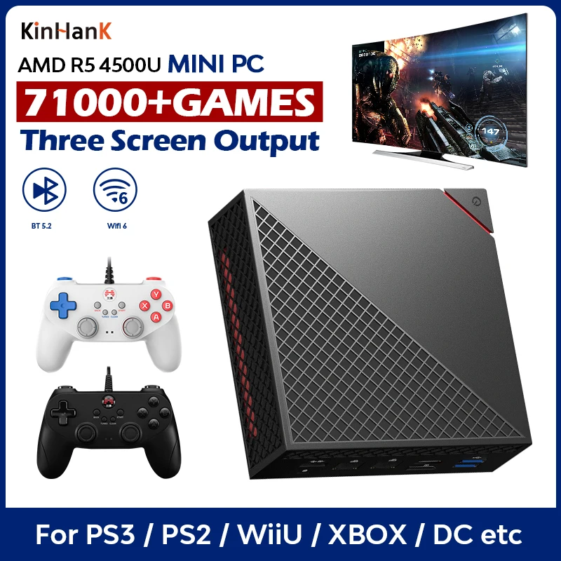 

Super Console X Chili Mini Gaming PC Box Ryzen 4500U Video Game Console For PS3/PS2/WII/WIIU/DC 71000+ Games Windows11 Computer