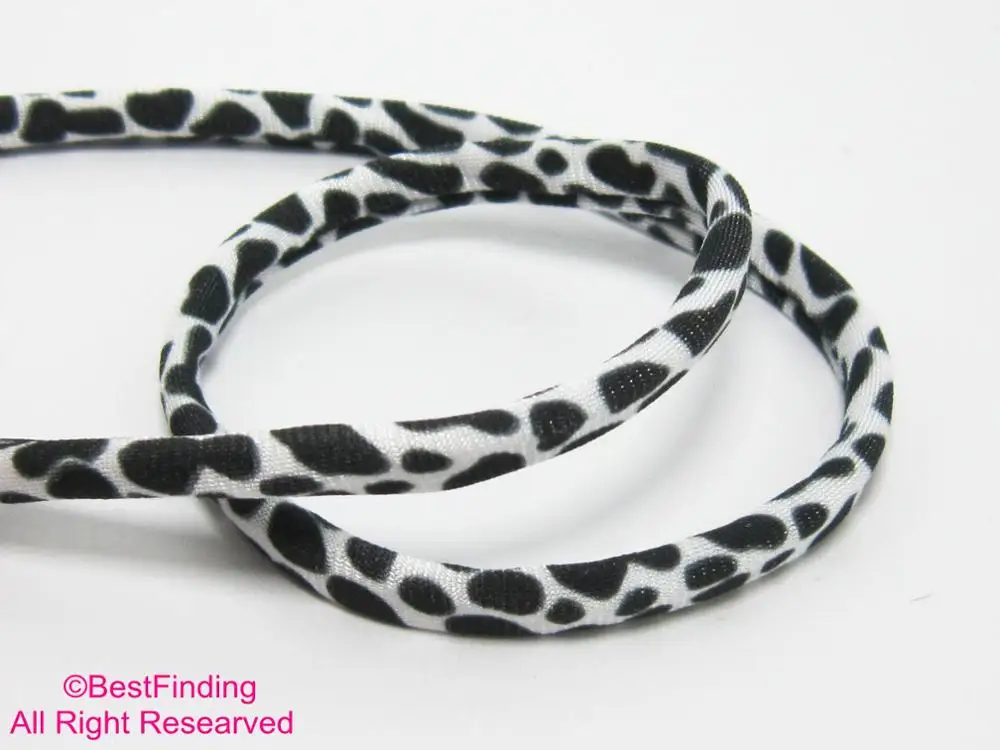 Белый леопардовый шнур из лайкры эластичный 5 мм сшитые полоски для купальников и
