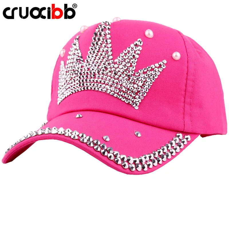 CRUOXIBB детская блестящая жемчужная корона в форме блестящие бейсбольные кепки для