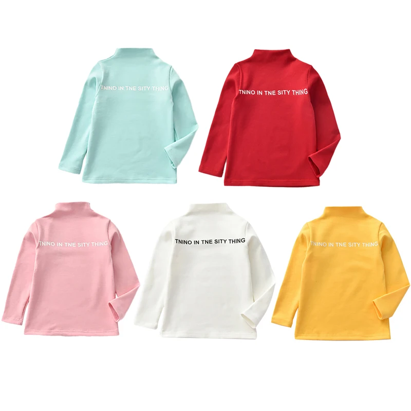 Зимняя новая футболка с буквенным принтом для маленьких девочек хлопковая