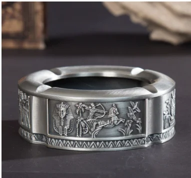

Retro creative Egyptian Pharaon metal carving fashion ashtray home office decoration souvenir gifts
