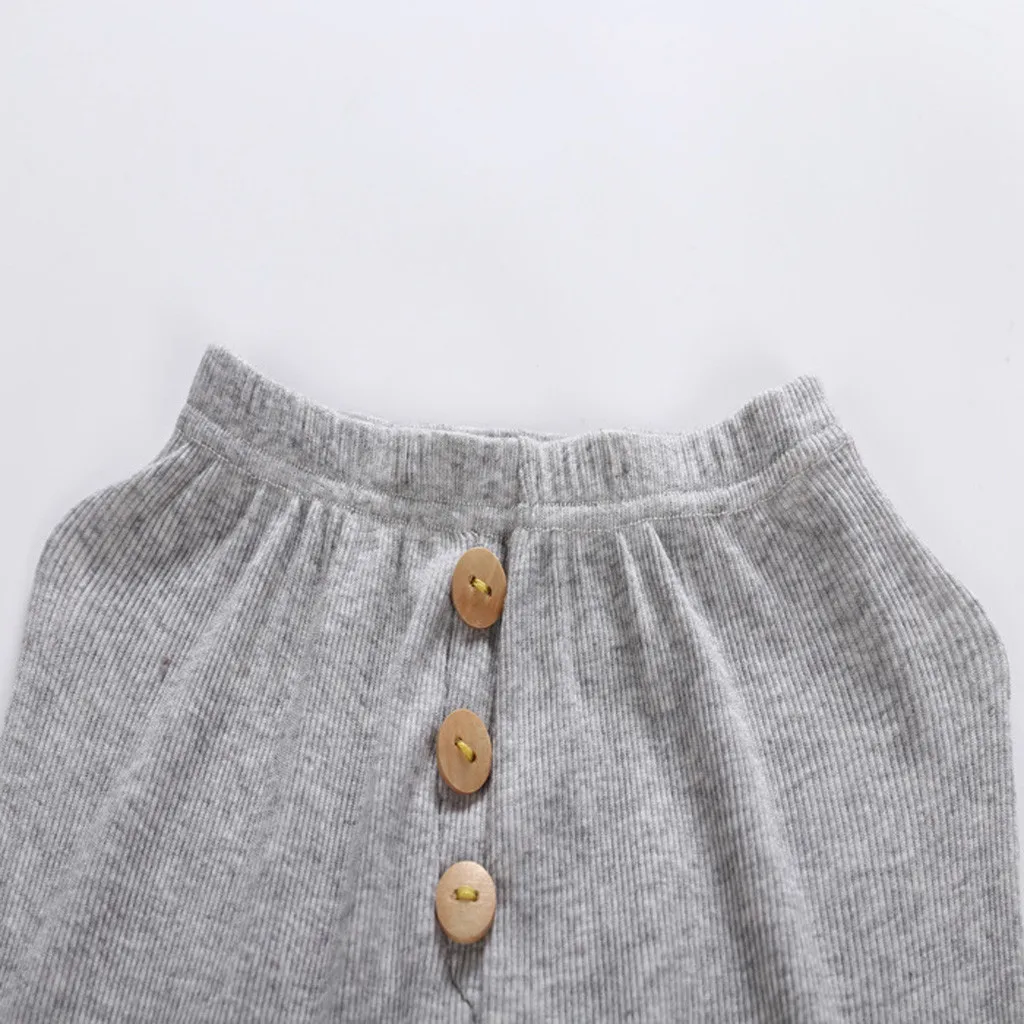 Пижамы для девочек хлопковая одежда малышей Топ с длинным рукавом маленьких и