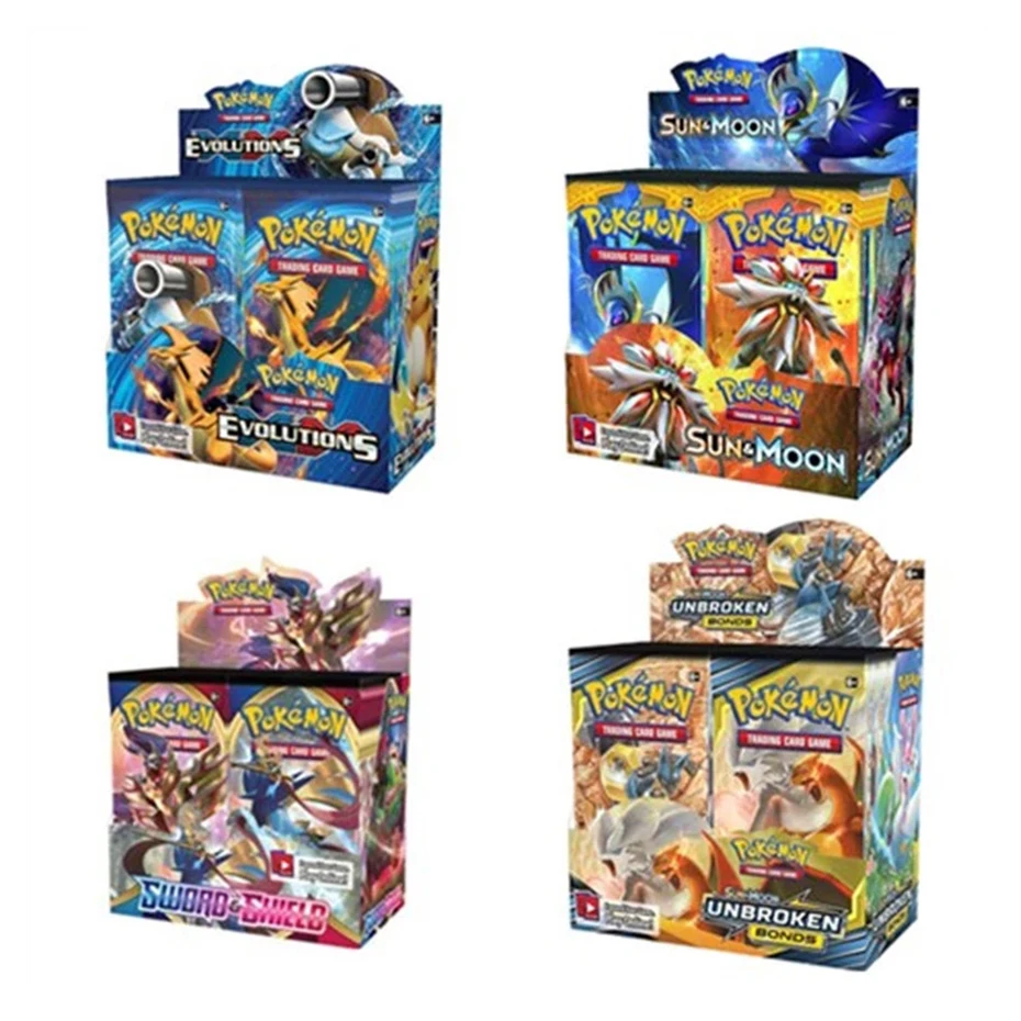 Карты Pokemon TCG: солнце и луна эволюции скрытый меч щит бустер коробка покемонов