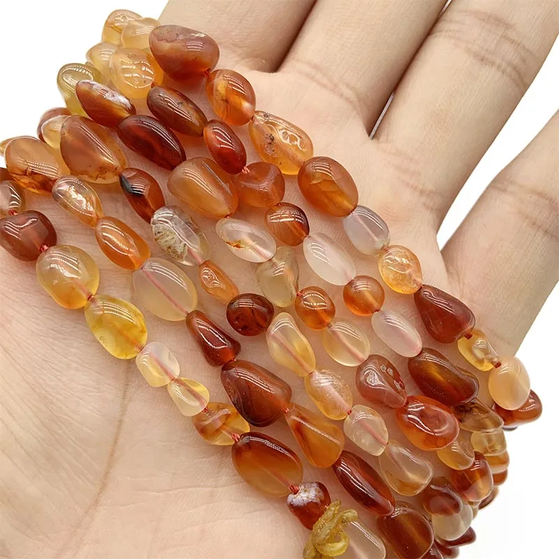 

Red agata carnelian Natural Irregular Gravel Stone Scattered beads for Handmade bracelet Jewelry accessories making DIY 4~8mm