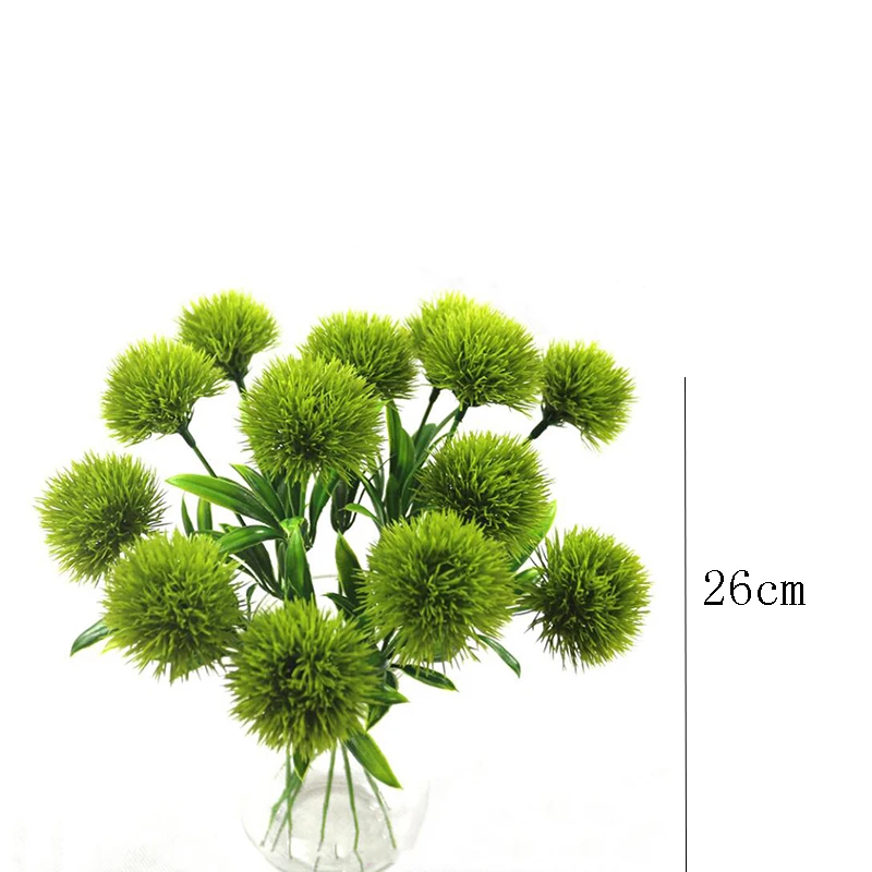 

5Pcs 25Cm Silk Dandelion Flowers Bouquets Decorative Plastic Fake Wholesale Artificial Flowers For Party Wedding Green Decor