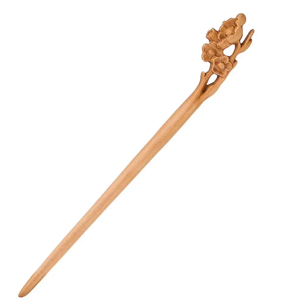 

Handmade Carved Natural Mahogany Hair Pin Hair Stick Hair Fork Hair Accessory Daily For long Hair