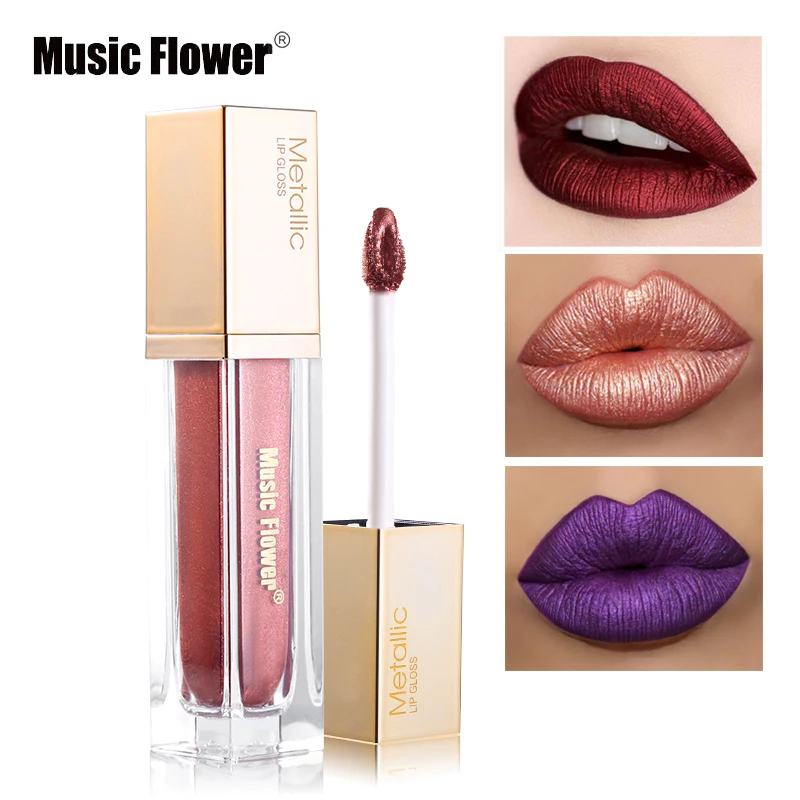 Музыкальная Цветочная металлическая жидкая помада кремовый блестящий цвет